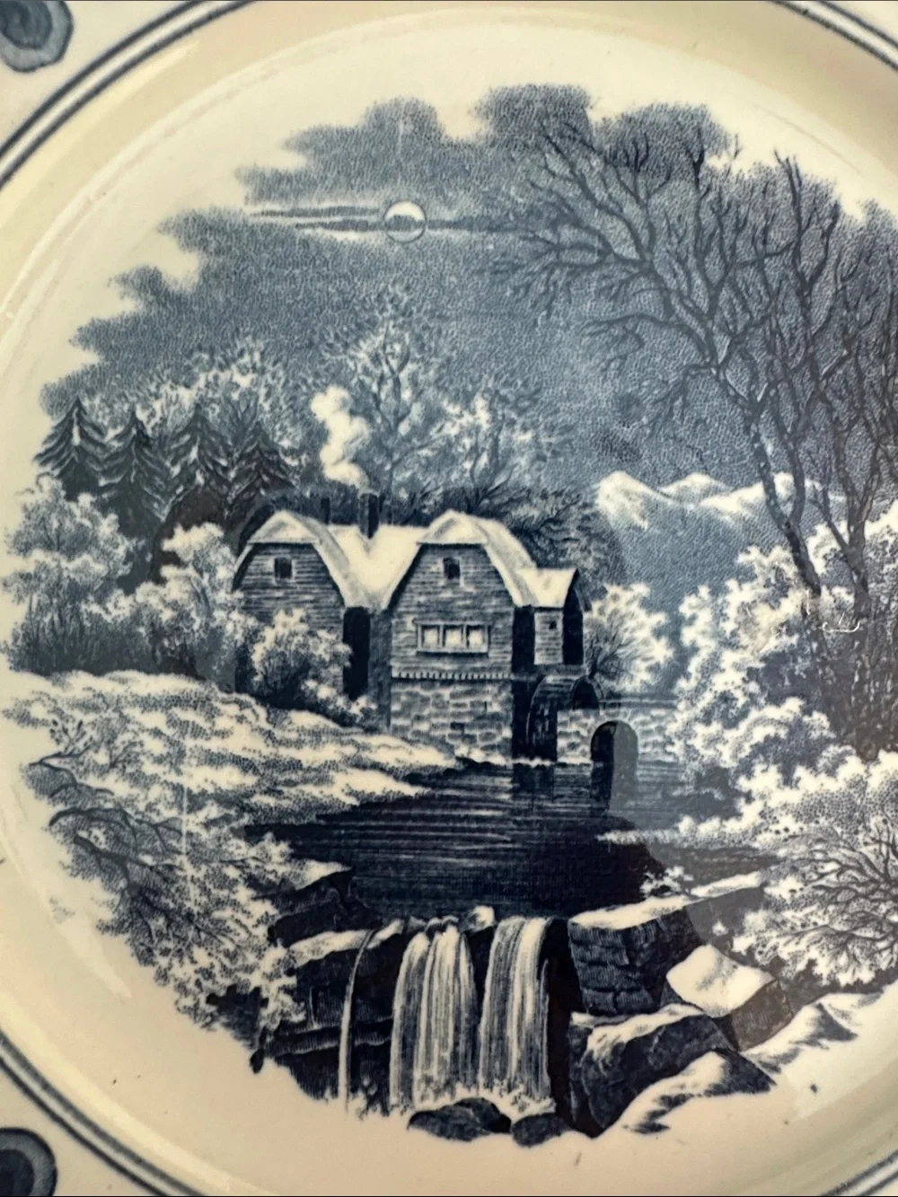 Blue Scenic Transferware Decorative Dinner Plate